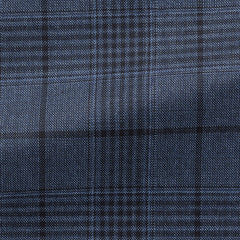 Possencollection Two Blue S130 Wool Doppio Glencheck With Black Windowpane Inspiration