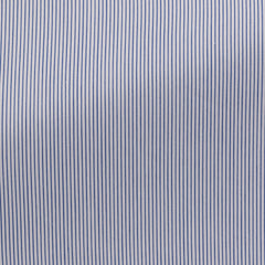 White Stretch Cotton Blend Sateen With Cobalt Blue Hairline Stripes Inspiration