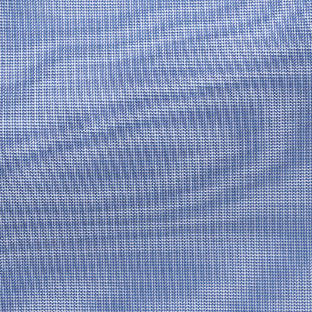 Thomas Mason Lightweight Two Ply 100/2 Egyptian Cotton Poplin White & Cornflower Micro Houndstooth