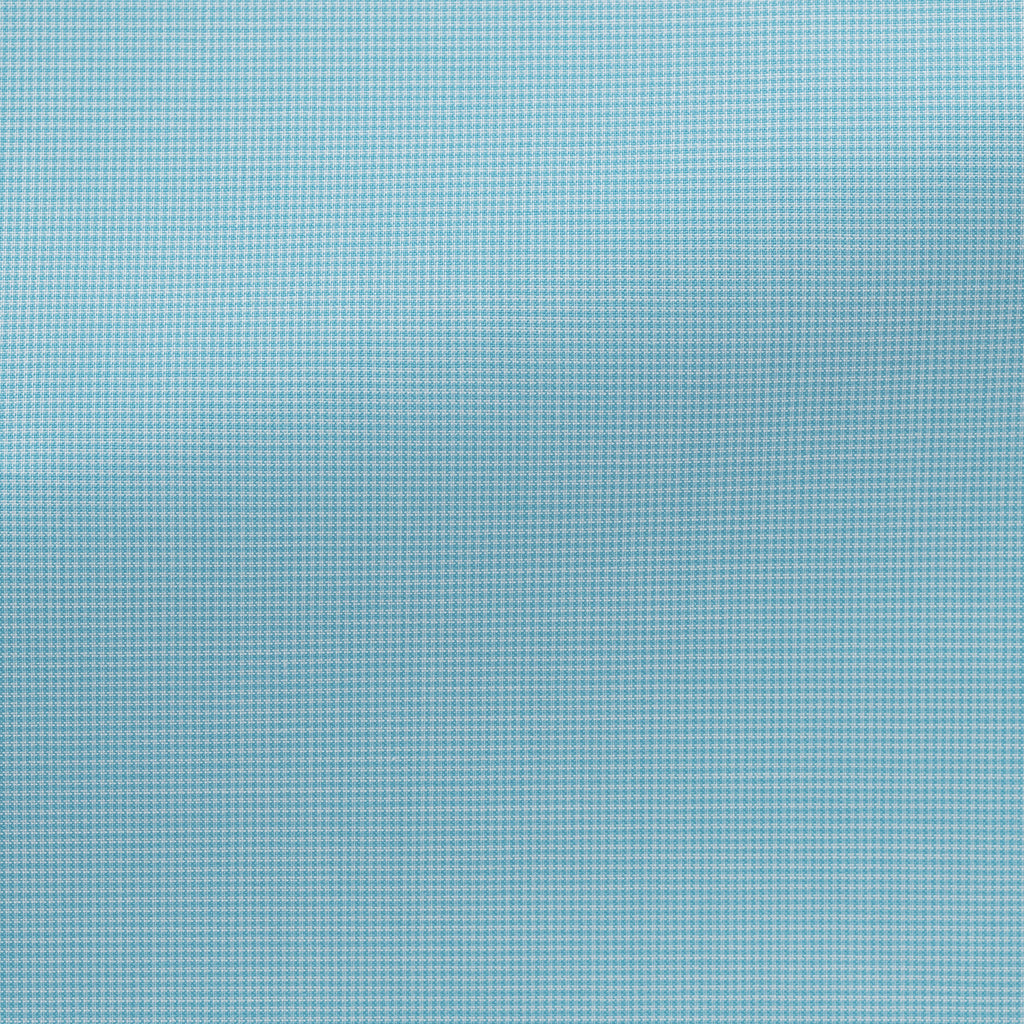 Thomas Mason Lightweight Two Ply 100/2 Egyptian Cotton Poplin White & Turquoise Micro Houndstooth