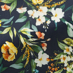 Fancy 448 Dark Blue with Colourful Flowers