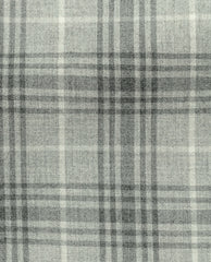 Canclini Light Grey Organic Cotton Flannel Plain Weave with Off White & Steel Grey Check