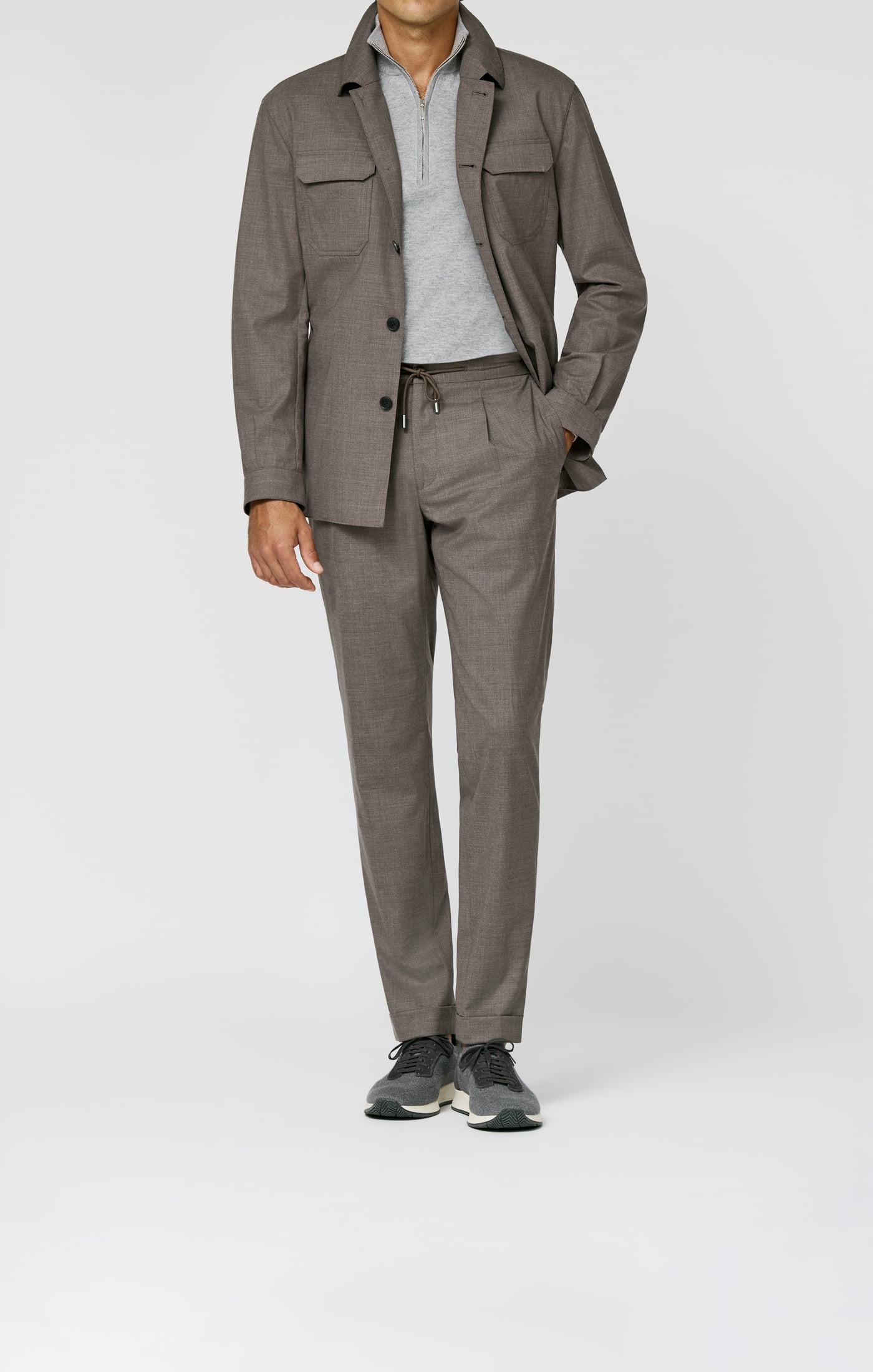 Loro Piana JERSELY Mocha Stretch Tropical Wool Plain Weave