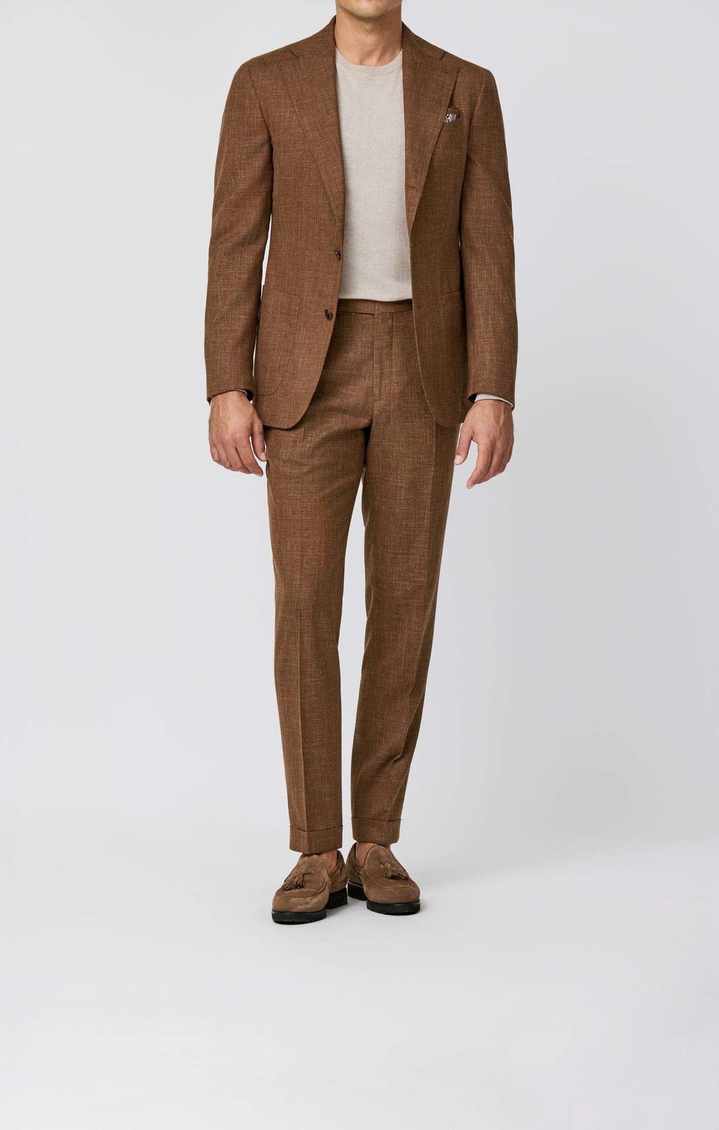 Loro Piana SUMMERTIME Terracotta Mélange Wool, Silk & Linen Tropical Weave