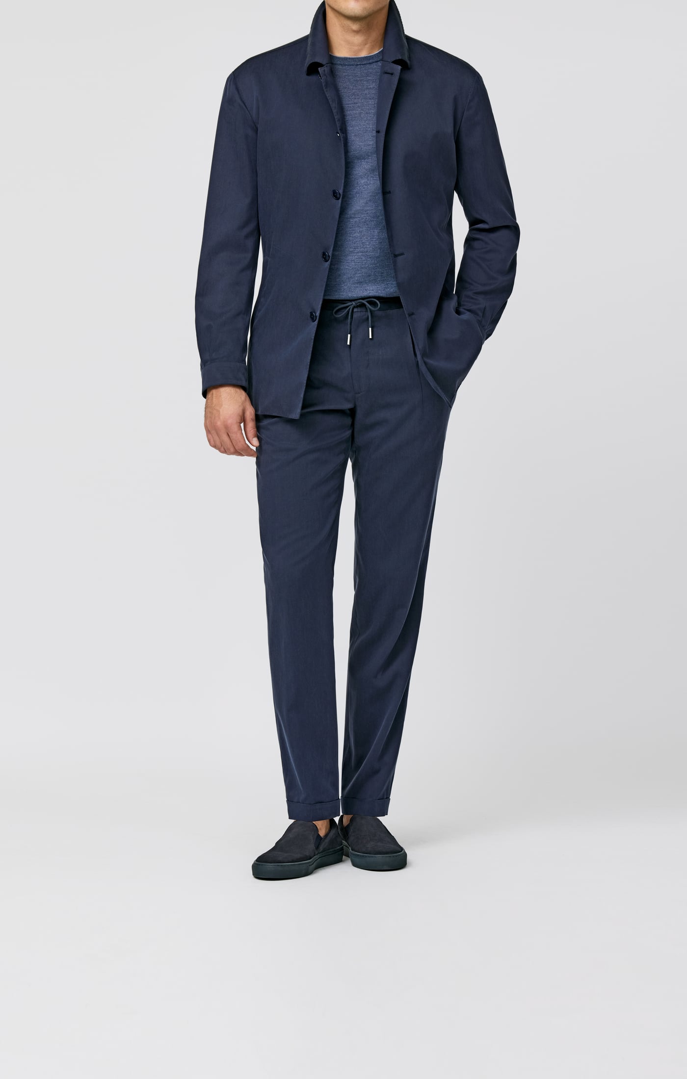 Lanificio Ermenegildo Zegna SILKSKIN Midnight Blue Soft Touch Pure 100% Silk Twill