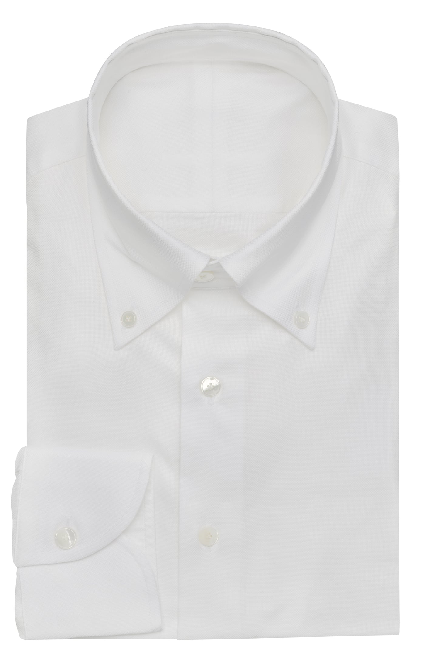 Albini Yoga Duke White Two Ply 100/2 Egyptian Easy Care Cotton Dobby Microstructure