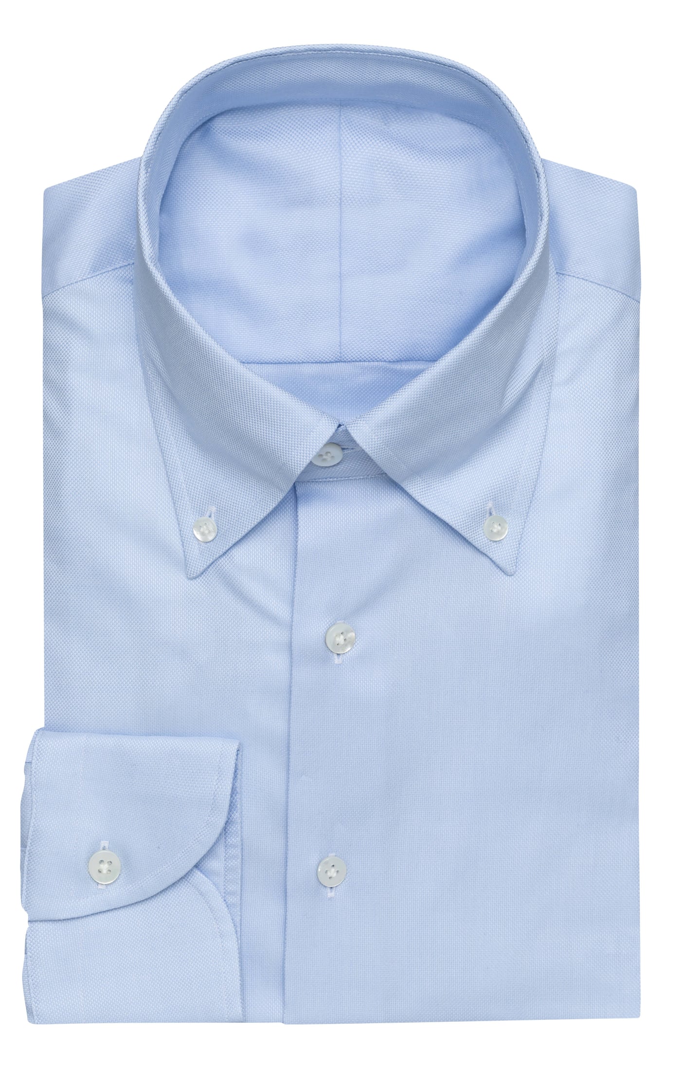 Albini Yoga Duke Light Blue Two Ply 100/2 Egyptian Easy Care Cotton Dobby Microstructure