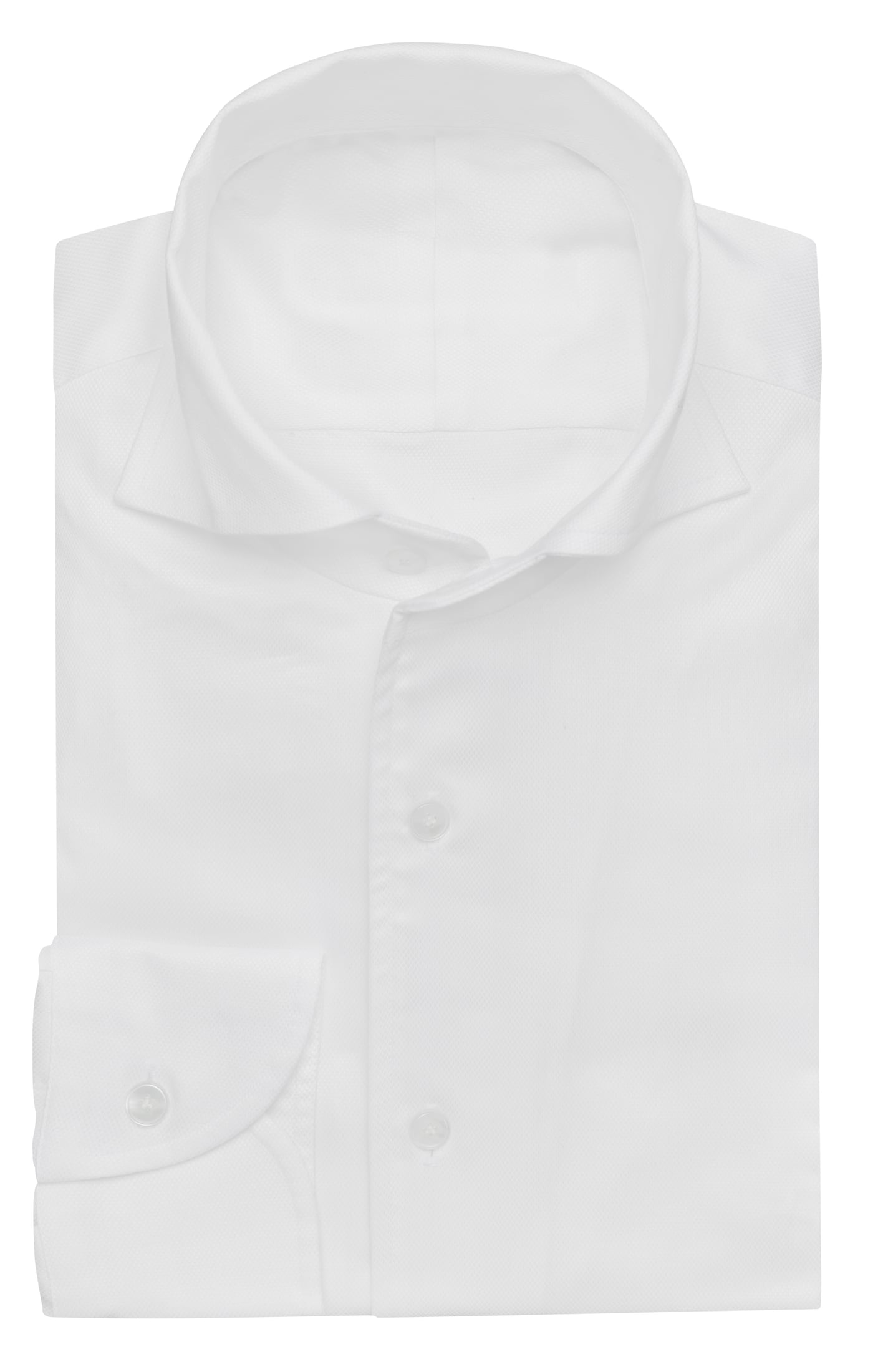 Albini Yoga Duke White Two Ply 100/2 Egyptian Easy Care Natural Stretch Cotton Dobby