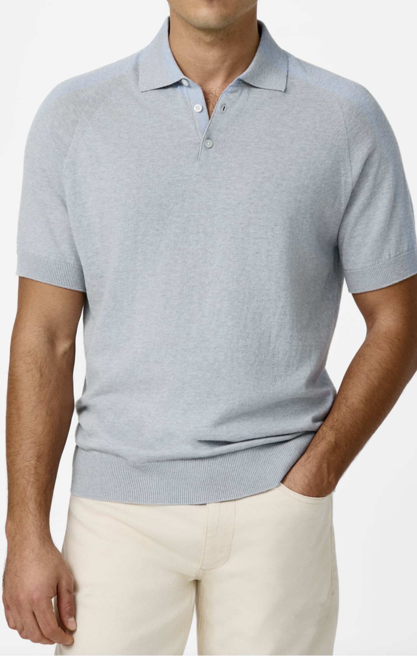 Soft Blue Mélange Cotton