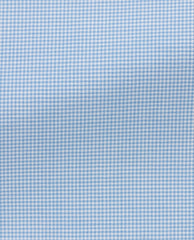 Canclini White Natural Stretch Organic Cotton Fine Twill Flannel with Light Blue Houndstooth