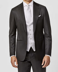 Barberis Canonico Anthracite Fine Twill Merino Wool & Mohair Solaro Doppio Ritorto