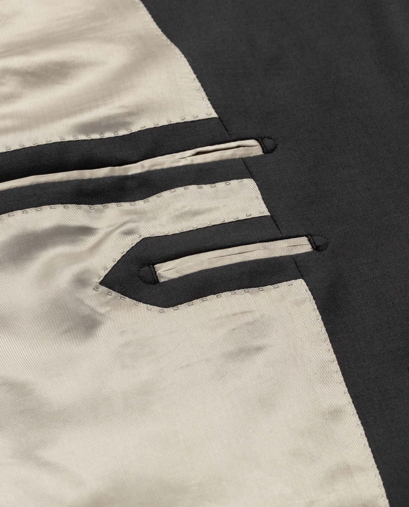 Barberis Canonico Anthracite Fine Twill Merino Wool & Mohair Solaro Doppio Ritorto