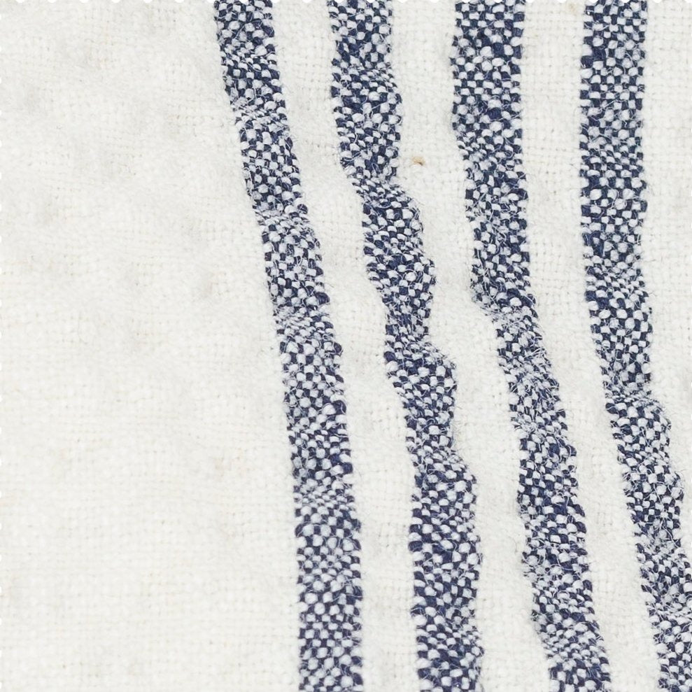 white and mid blue multi striped seersucker Inspiration