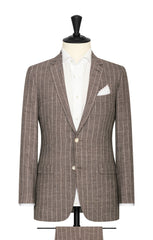 brown white linen wool silk with technical pinstripes Inspiration