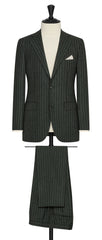 Drago forest green wool cashmere with chalk stripe Inspiration