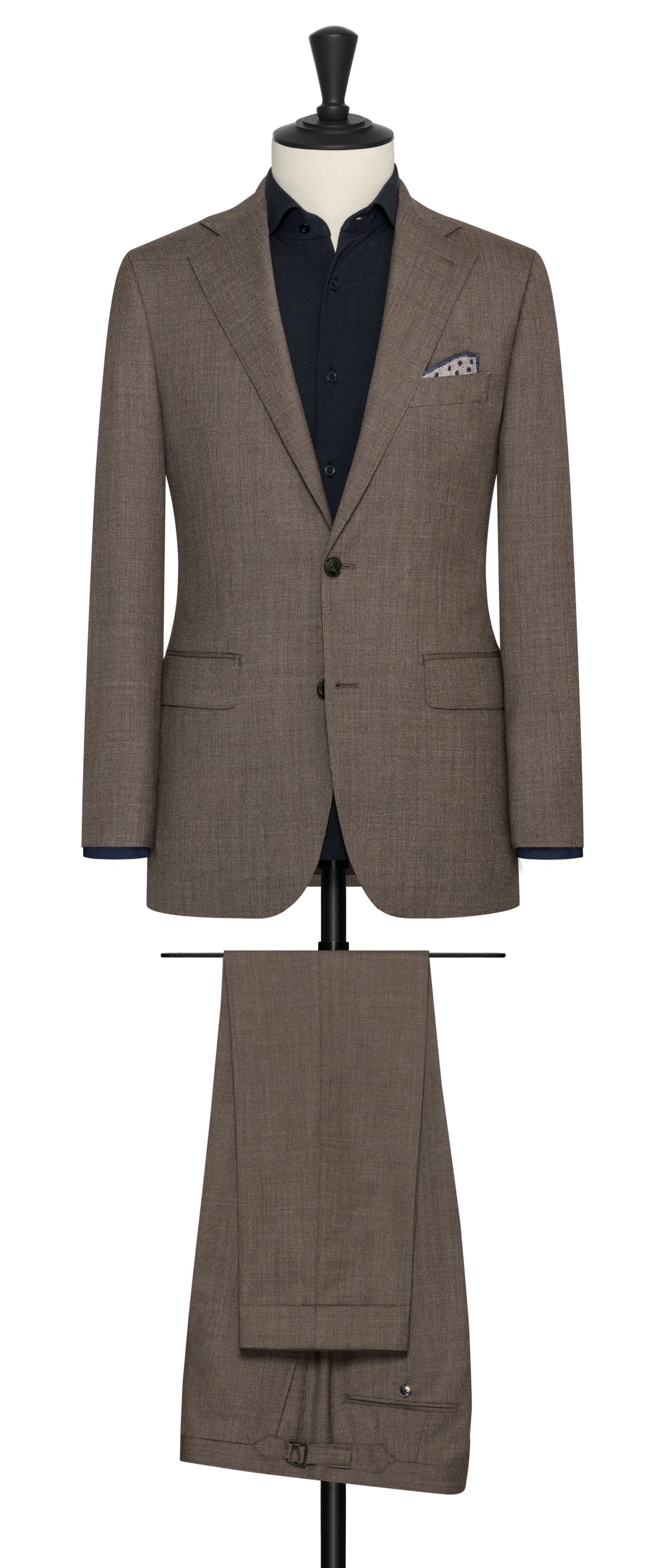 Drago Cedar Brown S130 Mouliné Merino Wool