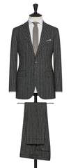 Drago mid grey wool cashmere with light grey stripe Inspiration