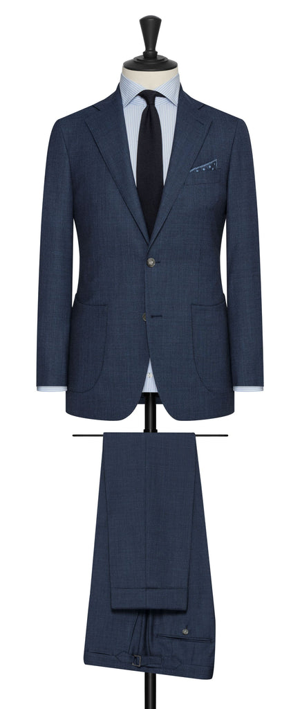Drago Blue & Black Speckled Super 130 Mouliné Wool