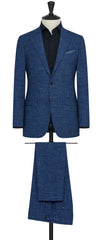 Angelico bright blue dark blue wool linen brushed houndstooth Inspiration