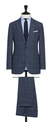 Drago mixed blue linen wool with light blue windowpane Inspiration