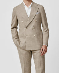 Paulo Oliveira Light Taupe Stretch Wool & Linen Blend