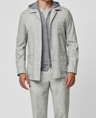 Carlo Barbera Mixed Grey Wool, Lyocell & Cashmere Soft Stretch Twill