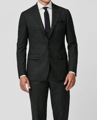 Paulo Oliveira Charcoal Black Mouliné Wool Stretch
