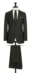 Drago forest green black mouliné natural bi stretch S130 wool flannel Inspiration