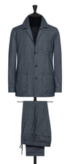 Botto Giuseppe denim blue stretch wool cotton cashmere flannel Inspiration