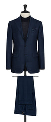 Drago blue black mouliné natural bi stretch s130 wool flannel Inspiration