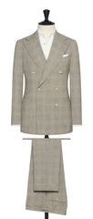 Possen Collection bone stretch wool linen with grey glencheck Inspiration