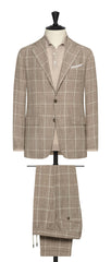 Possen Collection light taupe linen wool with off white windowpane Inspiration
