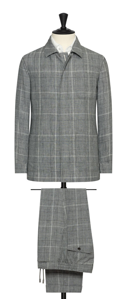 Possen Collection steel grey linen wool with glencheck Inspiration