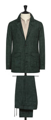 Loro Piana juniper green wool silk linen with glencheck Inspiration