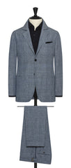 Possen Collection white linen wool with navy glencheck Inspiration
