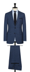 Possen Collection royal blue mouliné s140 wool with subtle check Inspiration