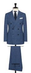Loro Piana two blue wool silk linen with glencheck Inspiration