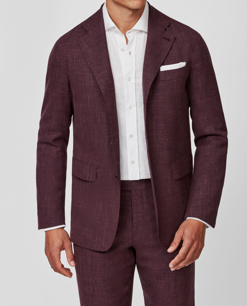 Loro Piana SUMMERTIME Light Aubergine Wool, Silk & Linen Tropical