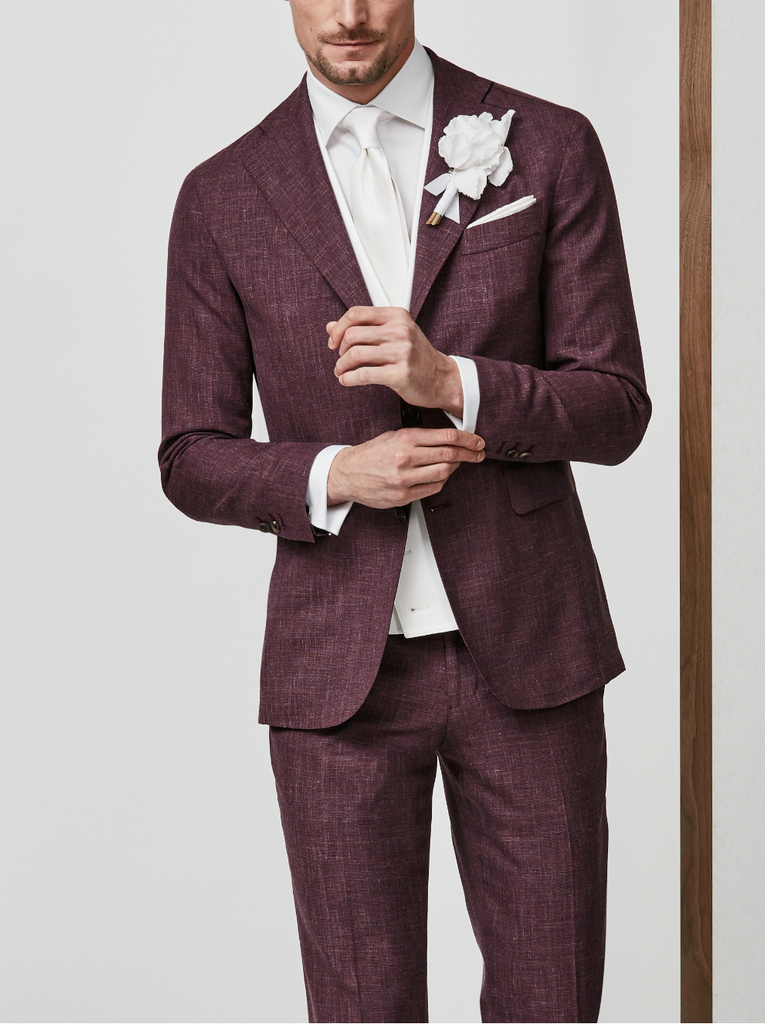 Loro Piana SUMMERTIME Light Aubergine Wool, Silk & Linen Tropical