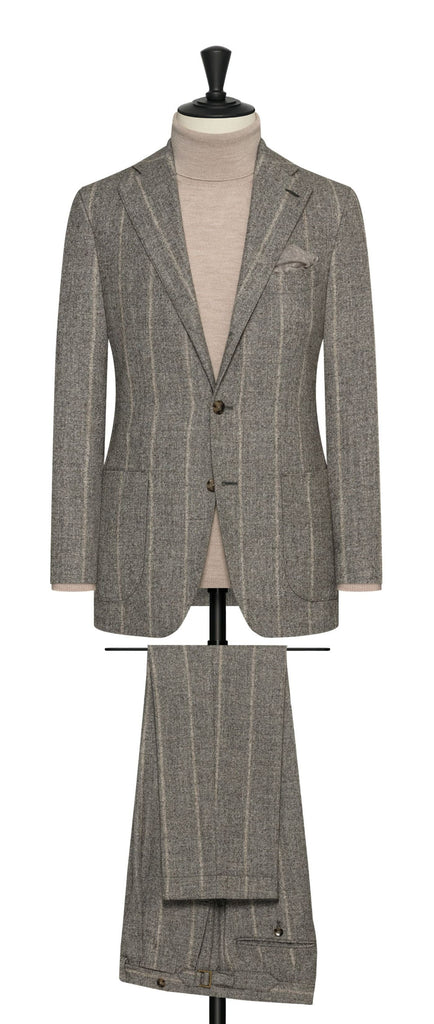 Ferla Tan Grey Alpaca Linen Blend With Sand Stripe Inspiration