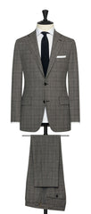 Tollegno 1900 Ash Brown Stretch Wool With Blue Detailed Glencheck Inspiration