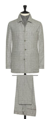 Carlo Barbera Smoke Grey Wool Cashmere With Tonal Glencheck Inspiration