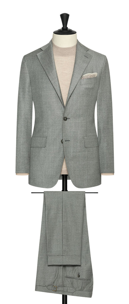 Trabaldo Togna Smoke Grey S120 Wool Twill With Brushed Look