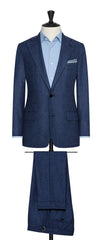 Carlo Barbera Two Tone Blue Wool Cashmere Houndstooth Inspiration