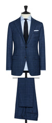 Loro Piana Neapolitan Blue Natural Stretch S120 Wool With Midnight Blue Glencheck Inspiration