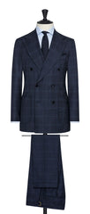 Cerruti Midnight Blue S130 Wool With Subtle Grey Overcheck Inspiration