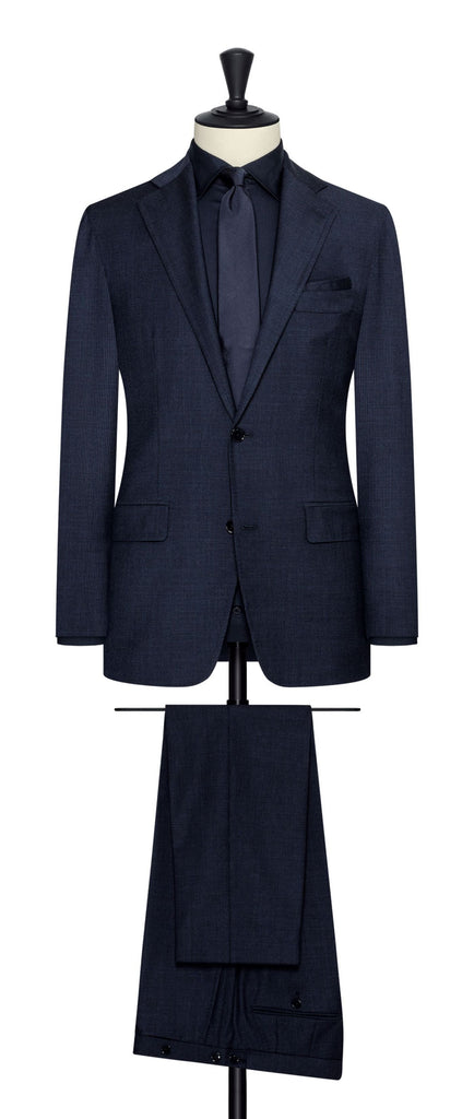 Loro Piana Two Blue Stretch Wool Houndstooth