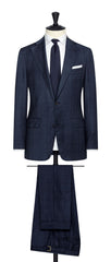 Loro Piana Midnight Blue S130 Wool With Subtle Glencheck And Windowpane Inspiration