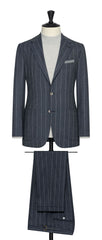Tollegno 1900 Storm Blue Stretch Wool With Chalk Stripe Inspiration