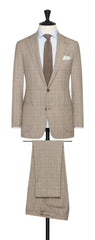 Drago Ivory S130 Wool With Light Brown Glen Check Inspiration